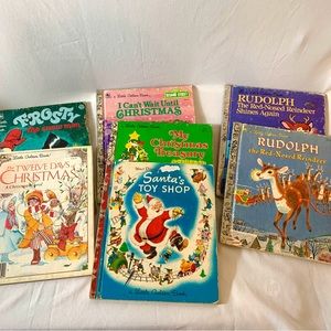 Lot of 7 Vintage Little Golden Books/ Various Christmas (1950-1989).